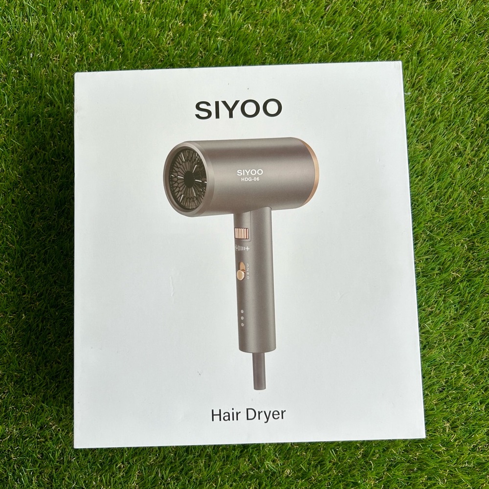 NWOT SIYOO Professional Hair Dryer, Ionic Blow Dryer with Diffuser and Nozzle,